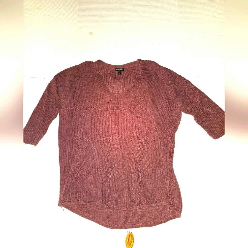 Express V-Neck Sweater with 3/4 Sleeve